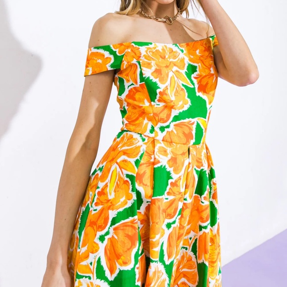 Flying Tomato WHERE I WANT TO BE TWILL MIDI DRESS - Picture 2 of 7